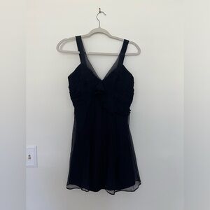 Navy blue silk chiffon dress. Size 2